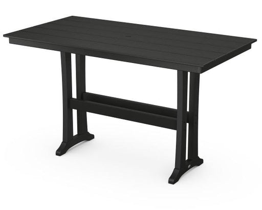 Polywood Polywood Black Farmhouse Trestle 37" x 72" Bar Table Black Bar Table PLB83-T1L1BL 190609039461