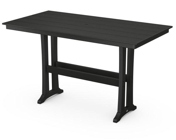 Polywood Polywood Black Farmhouse Trestle 37" x 72" Bar Table Black Bar Table PLB83-T1L1BL 190609039461