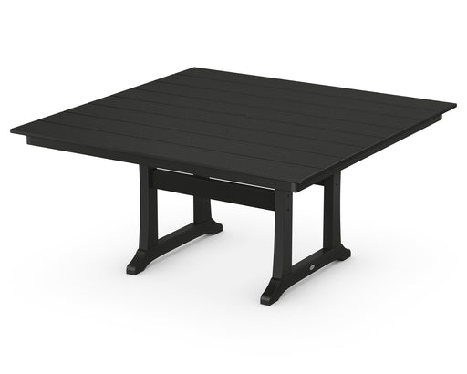 Polywood Polywood Black Farmhouse Trestle 59" Dining Table Black Dining Table PL85-T1L1BL 190609016776