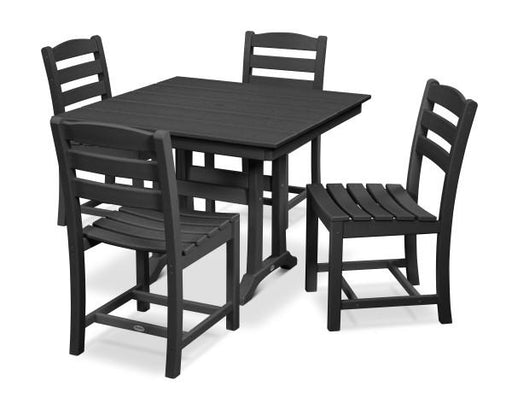 Polywood Polywood Black La Casa Caf‚ 5-Piece Farmhouse Trestle Side Chair Dining Set Black Dining Sets PWS438-1-BL 190609083679