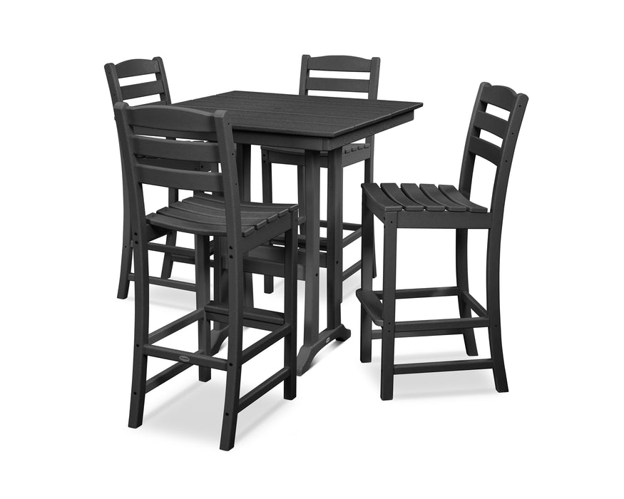 Polywood Polywood Black La Casa Cafe 5-Piece Farmhouse Trestle Bar Set Black Bar Set PWS435-1-BL 190609083310