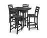 Polywood Polywood Black La Casa Cafe 5-Piece Farmhouse Trestle Bar Set Black Bar Set PWS435-1-BL 190609083310