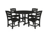 Polywood Polywood Black Lakeside 5-Piece Round Side Chair Dining Set Black Dining Sets PWS517-1-BL 190609144080