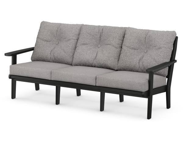 Polywood Polywood Black Lakeside Deep Seating Sofa Black / Grey Mist Sofa 4413-BL145980 190609137105