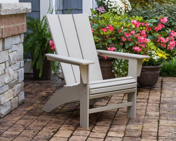 Polywood Polywood Black Modern Curveback Adirondack Chair Black Adirondack Chair AD620BL 190609046575