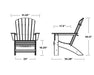 Polywood Polywood Black Nautical Curveback Adirondack Chair Black Adirondack Chair AD610BL 190609046384