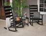 Polywood Polywood Black Shaker 3-Piece Porch Rocking Chair Set Black Rocking Chair PWS474-1-BL 190609114168