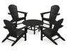 Polywood Polywood Black South Beach 5-Piece Conversation Group Black Adirondack Chair PWS105-1-BL 190609038372