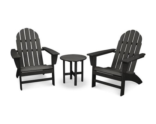 Polywood Polywood Black Vineyard 3-Piece Adirondack Set Black Adirondack Chair PWS399-1-BL 190609058110