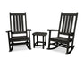 Polywood Polywood Black Vineyard 3-Piece Rocking Set Black Rocking Chair PWS355-1-BL 190609058363