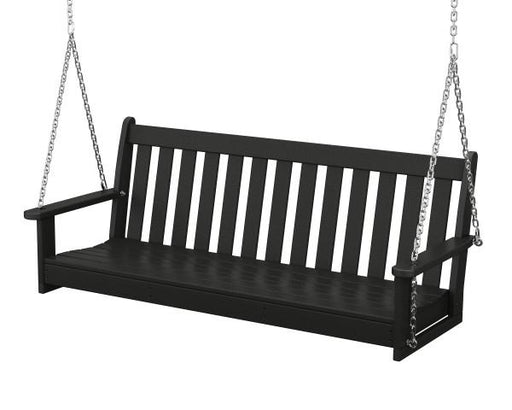 Polywood Polywood Black Vineyard 60" Porch Swing Black Porch Swing Bed GNS60BL 845748009508