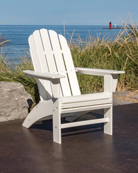 Polywood Polywood Black Vineyard Curveback Adirondack Chair Black Adirondack Chair AD600BL 190609046186