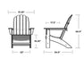 Polywood Polywood Black Vineyard Curveback Adirondack Chair Black Adirondack Chair AD600BL 190609046186