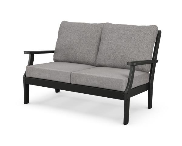 Polywood Polywood Braxton Deep Seating Settee Black / Grey Mist Seating Sets 4502-BL145980 190609139611