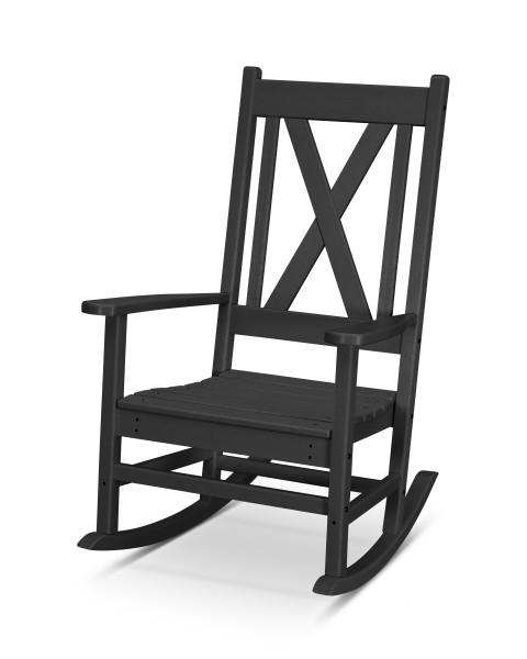 Polywood Polywood Braxton Porch Rocking Chair Black Rocking Chair R180BL 190609112607