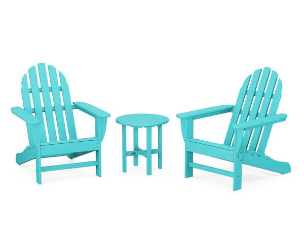 Polywood Polywood Classic Adirondack 3-Piece Set Aruba Adirondack Chair PWS417-1-AR 190609071225