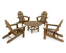 Polywood Polywood Classic Folding Adirondack 5-Piece Conversation Group Teak Adirondack Chair PWS119-1-TE 845748050302