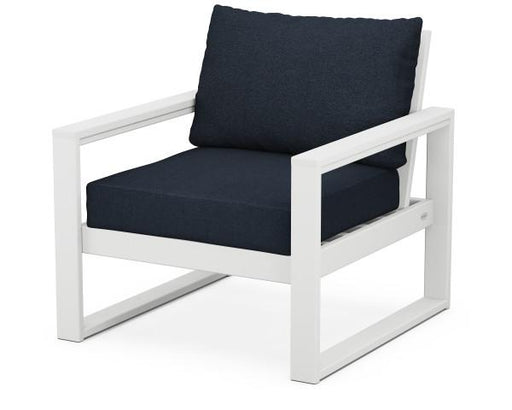 Polywood Polywood EDGE Club Chair White / Marine Indigo Chair 4601-WH145991 190609134814