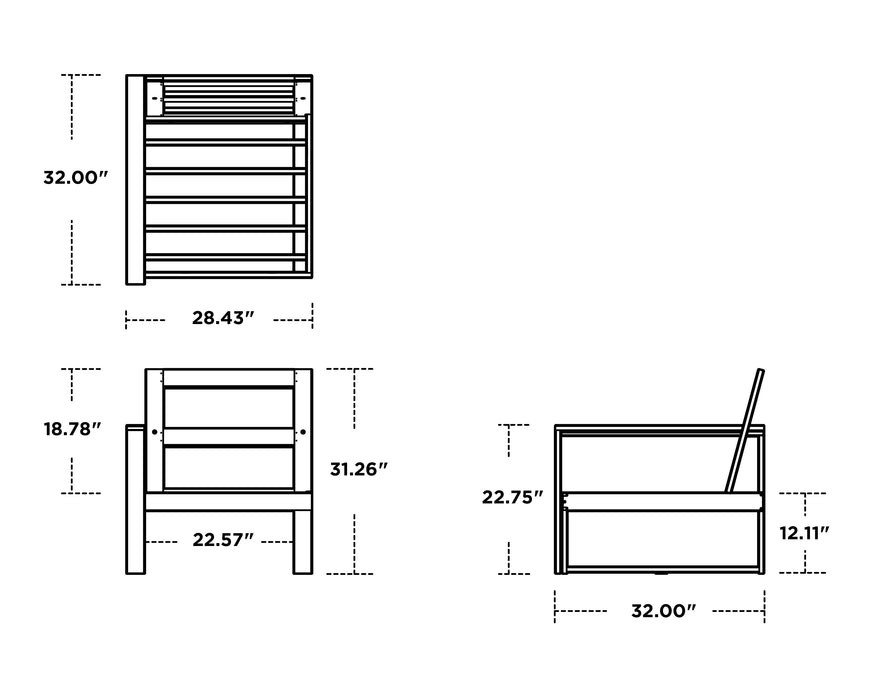 Polywood Polywood EDGE Modular Left Arm Chair Arm Chair