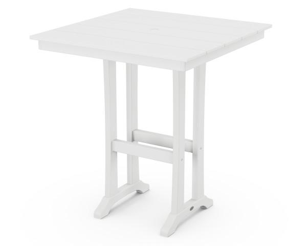 Polywood Polywood Farmhouse Trestle 37" Bar Table White Bar Table PLB81-T1L1WH 190609020186