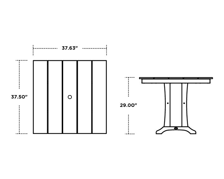 Polywood Polywood Farmhouse Trestle 37" Dining Table Dining Table