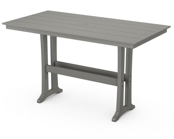 Polywood Polywood Farmhouse Trestle 37" x 72" Bar Table Slate Grey Bar Table PLB83-T1L1GY 190609041167