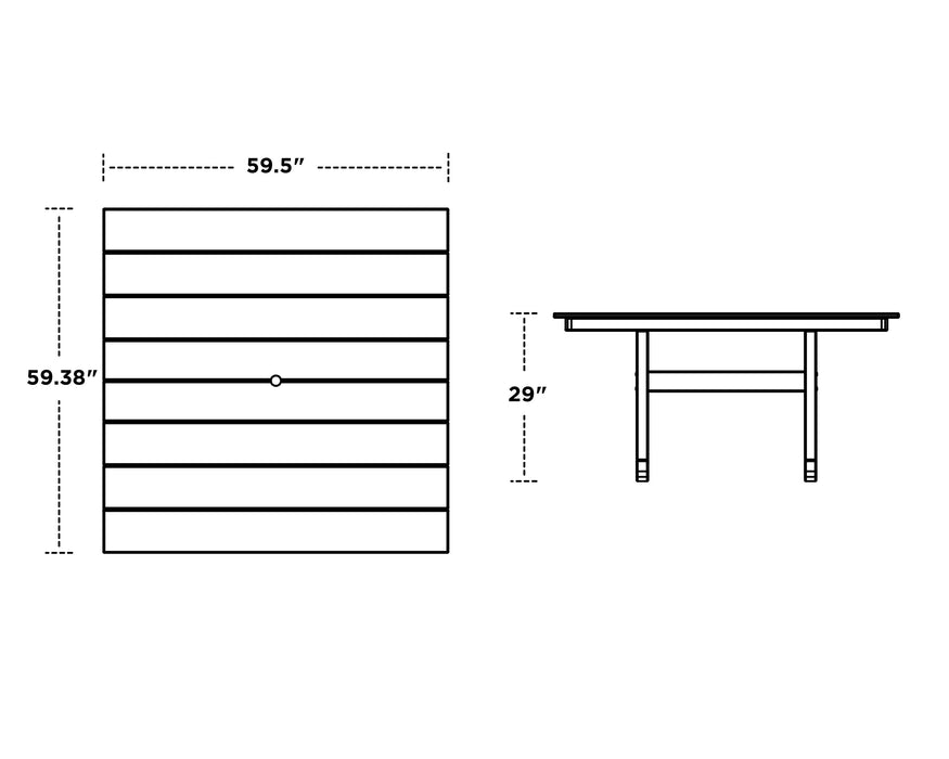 Polywood Polywood Farmhouse Trestle 59" Dining Table Dining Table