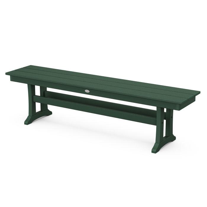 Polywood Polywood Farmhouse Trestle 65" Bench Green Bench PL36-T1L1-Green