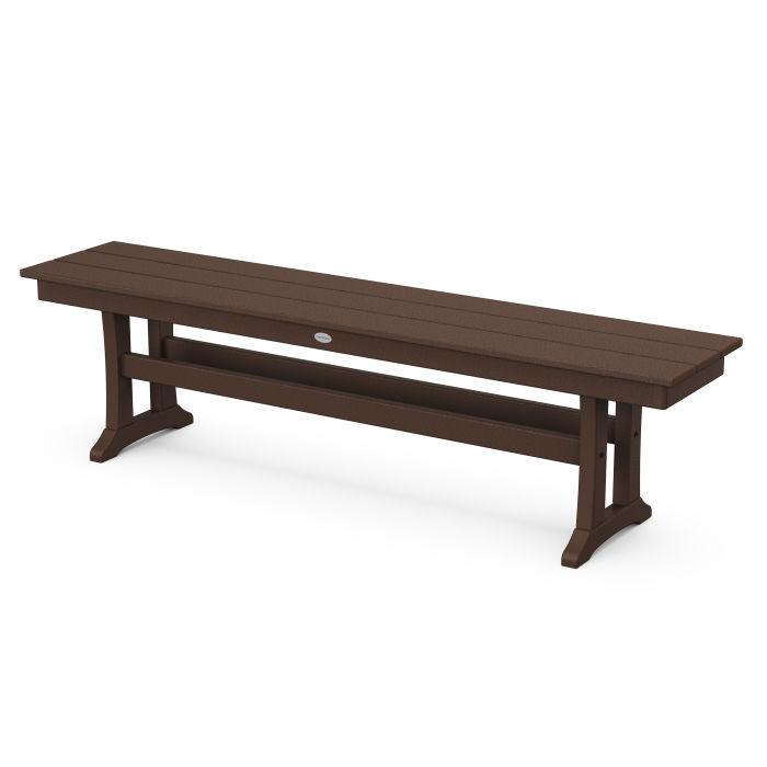 Polywood Polywood Farmhouse Trestle 65" Bench Mahogany Bench PL36-T1L1-Mahogany