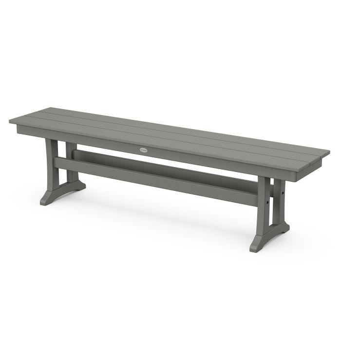 Polywood Polywood Farmhouse Trestle 65" Bench Slate Grey Bench PL36-T1L1-Slate Grey