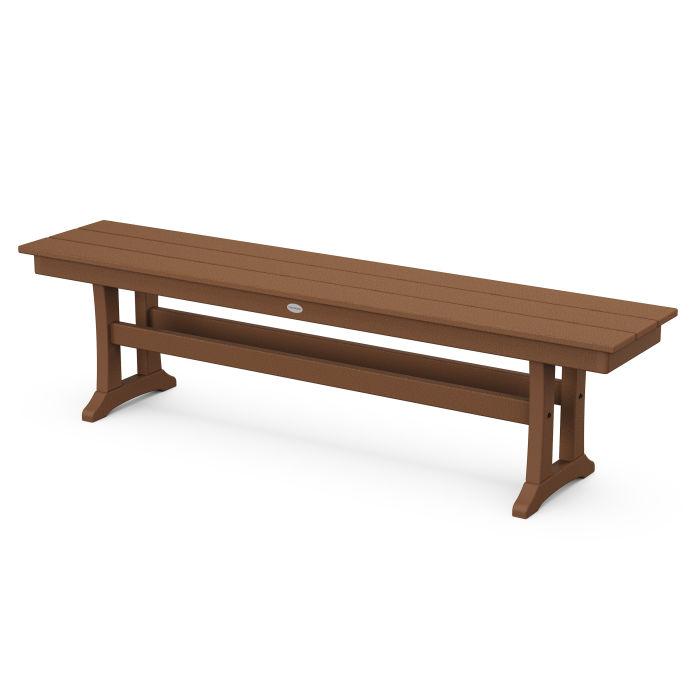 Polywood Polywood Farmhouse Trestle 65" Bench Teak Bench PL36-T1L1-Teak