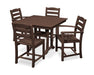 Polywood Polywood La Casa Caf‚ 5-Piece Farmhouse Trestle Dining Set Mahogany Dining Sets PWS436-1-MA 190609083464