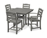 Polywood Polywood La Casa Caf‚ 5-Piece Farmhouse Trestle Dining Set Slate Grey Dining Sets PWS436-1-GY 190609083457