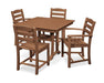 Polywood Polywood La Casa Caf‚ 5-Piece Farmhouse Trestle Dining Set Teak Dining Sets PWS436-1-TE 190609083488