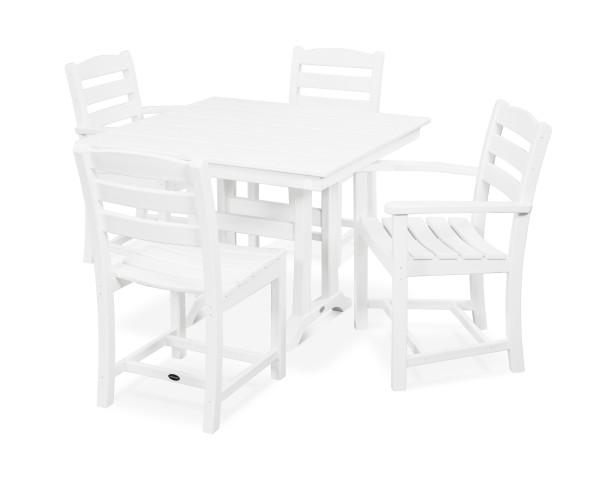 Polywood Polywood La Casa Caf‚ 5-Piece Farmhouse Trestle Dining Set White Dining Sets PWS436-1-WH 190609083495