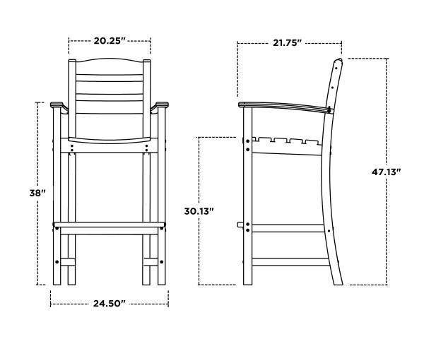 Polywood Polywood La Casa Caf‚ Bar Arm Chair Arm Chair