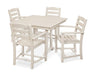 Polywood Polywood La Casa Cafe 5-Piece Farmhouse Trestle Arm Chair Dining Set Sand Dining Sets PWS437-1-SA 190609083594