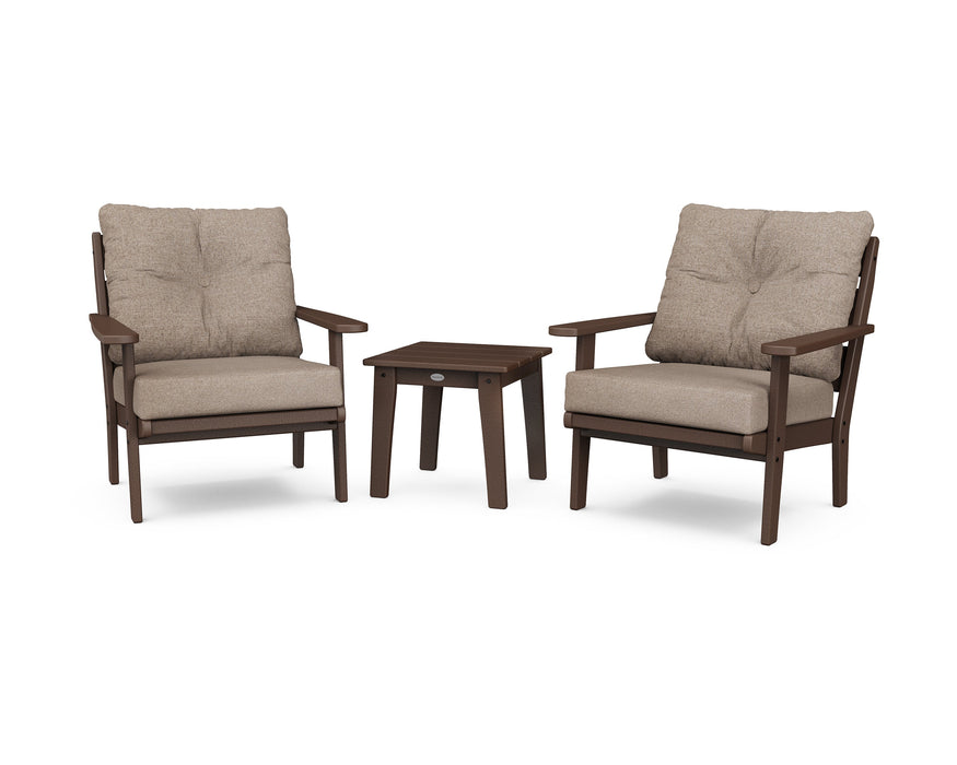 Polywood Polywood Lakeside 3-Piece Deep Seating Chair Set Mahogany / Spiced Burlap Seating Sets PWS518-2-MA146010 190609143939