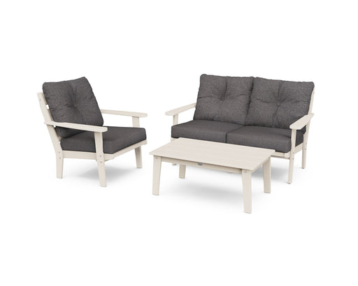 Polywood Polywood Lakeside 3-Piece Deep Seating Set Sand / Ash Charcoal Seating Sets PWS519-2-SA145986 190609145582