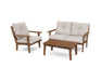 Polywood Polywood Lakeside 3-Piece Deep Seating Set Teak / Dune Burlap Seating Sets PWS519-2-TE145999 190609145599