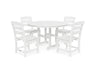 Polywood Polywood Lakeside 5-Piece Round Side Chair Dining Set White Dining Sets PWS517-1-WH 190609144141