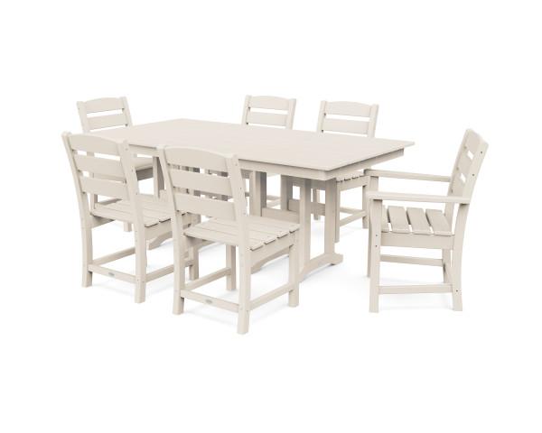 Polywood Polywood Lakeside 7-Piece Farmhouse Dining Set Sand Dining Sets PWS516-1-SA 190609143687