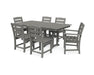 Polywood Polywood Lakeside 7-Piece Farmhouse Dining Set Slate Grey Dining Sets PWS516-1-GY 190609143663