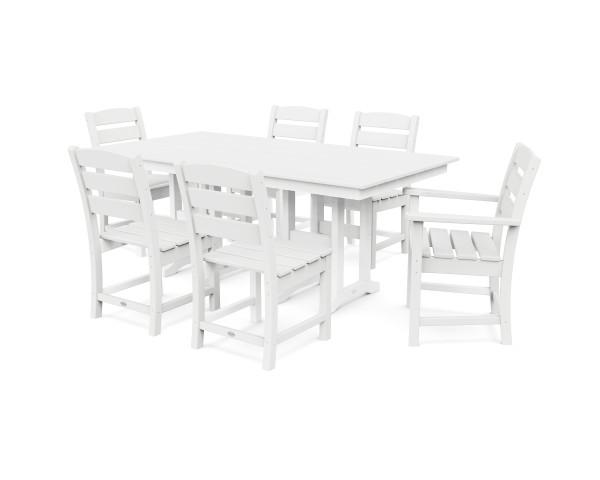 Polywood Polywood Lakeside 7-Piece Farmhouse Dining Set White Dining Sets PWS516-1-WH 190609143700