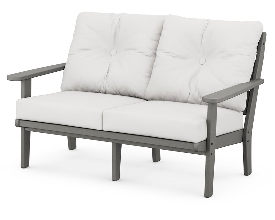 Polywood Polywood Lakeside Deep Seating Loveseat Slate Grey / Natural Linen Loveseat 4412-GY152939 190609136924