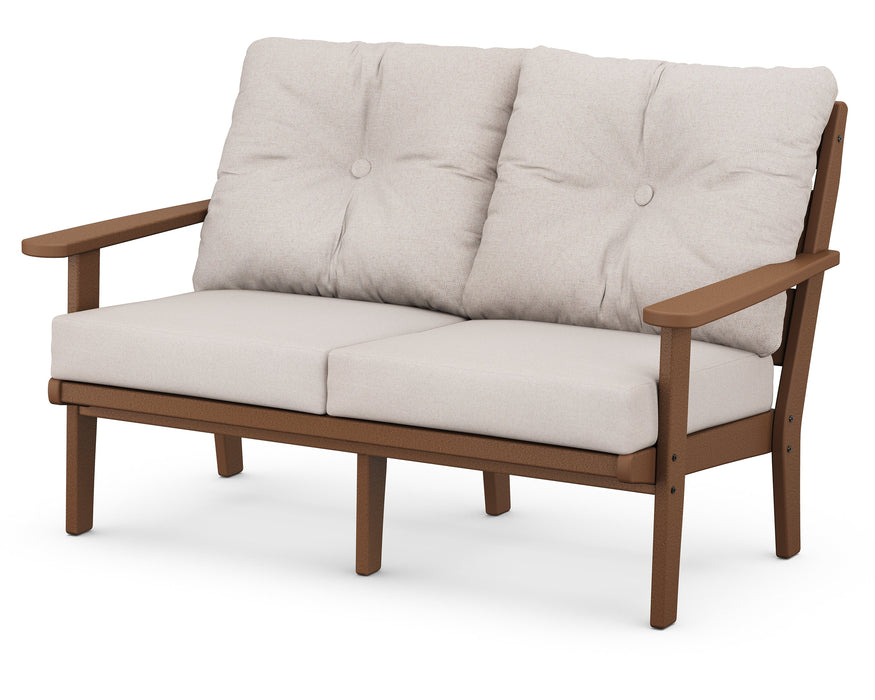 Polywood Polywood Lakeside Deep Seating Loveseat Teak / Dune Burlap Loveseat 4412-TE145999 190609136955