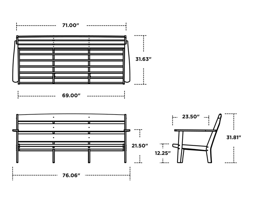 Polywood Polywood Lakeside Deep Seating Sofa Sofa