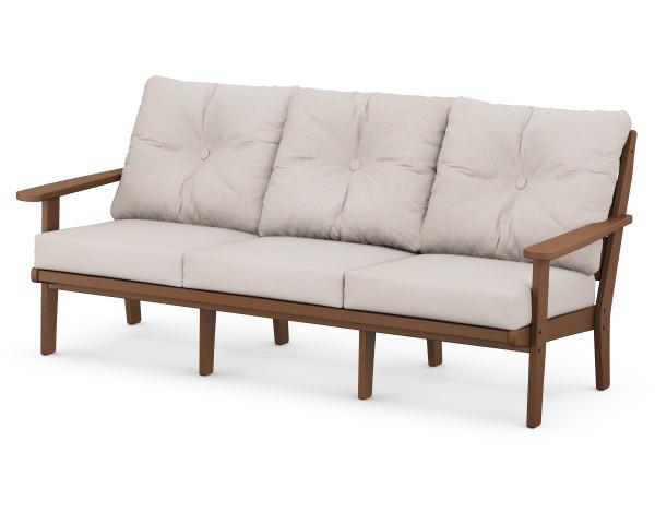 Polywood Polywood Lakeside Deep Seating Sofa Teak / Dune Burlap Sofa 4413-TE145999 190609137150