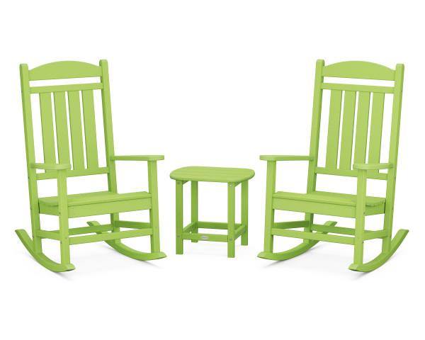 Polywood Polywood Lime Presidential Rocker 3-Piece Set Lime Rocking Chair PWS166-1-LI 190609038501