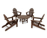 Polywood Polywood Mahogany Classic Folding Adirondack 5-Piece Conversation Group Mahogany Adirondack Chair PWS119-1-MA 845748050289